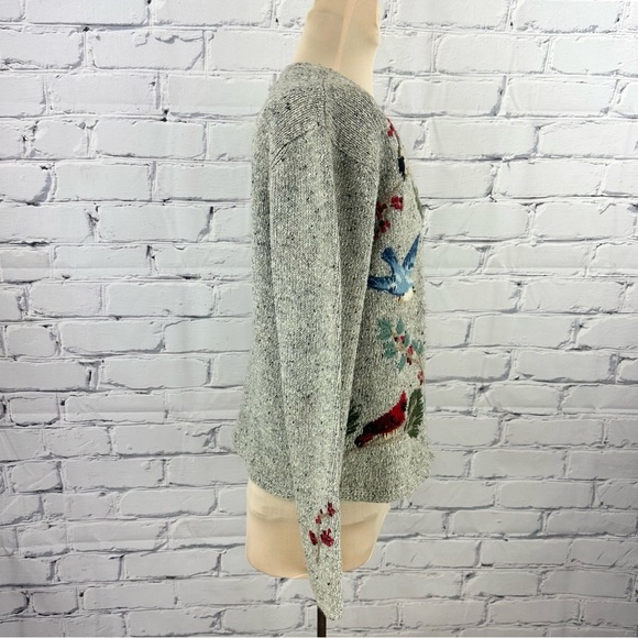 💸Sold💸 Northern Isles Bird Cardigan Sweater Med Cardinals Blue Jays Embroidered - Picture 3 of 13